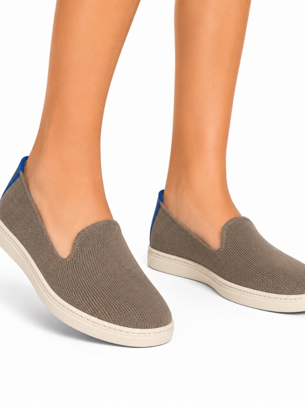 Rothy's Brown‎ Slip-On Knit Loafers with Cream Sole Women Size 7.5